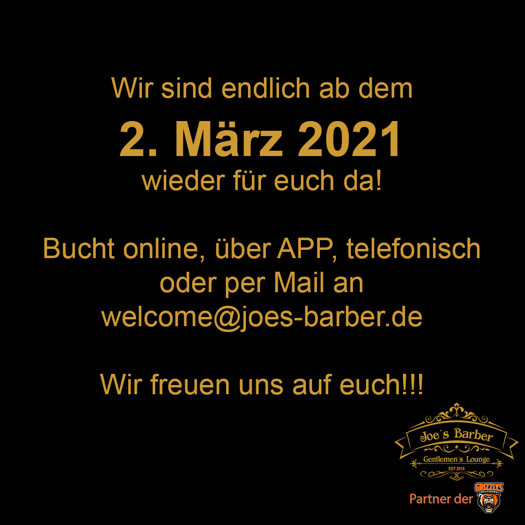 wir öffnen am 2.3.2021